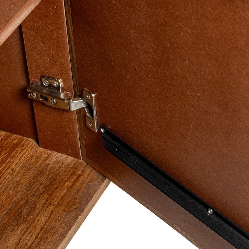 Buffet 4 portes manguier naturel rainuré 152x41x83 cm Muzuo  - 5
