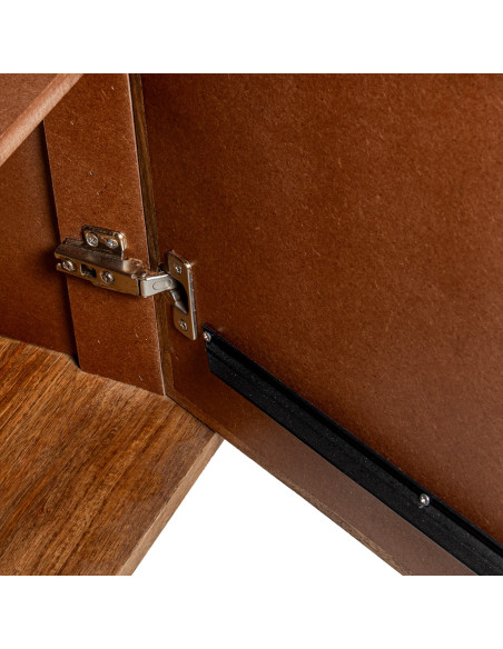 Buffet 4 portes manguier naturel rainuré 152x41x83 cm Muzuo  - 5