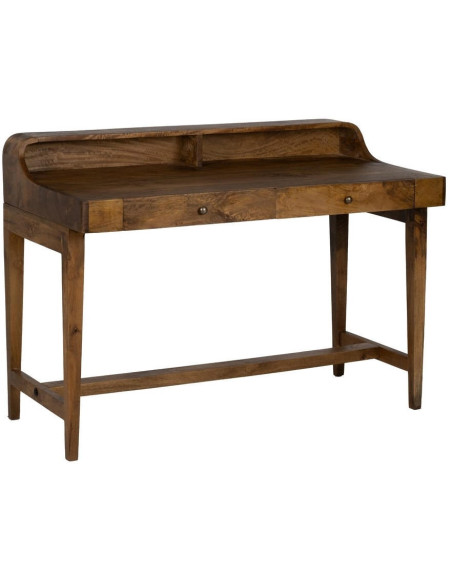 Bureau vintage en manguier naturel 2 tiroirs 122x62x90 cm Duvun Ixia - 1