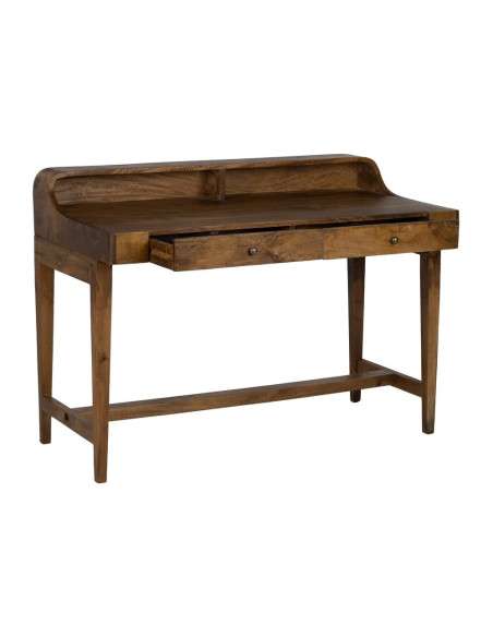 Bureau vintage en manguier naturel 2 tiroirs 122x62x90 cm Duvun Ixia - 3