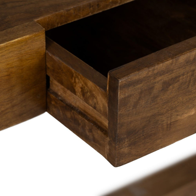 Bureau vintage en manguier naturel 2 tiroirs 122x62x90 cm Duvun Ixia - 6