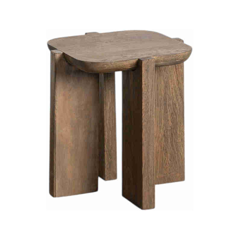 Bout de canapé chêne brun 40x40x45 cm Tusai Ixia - 1