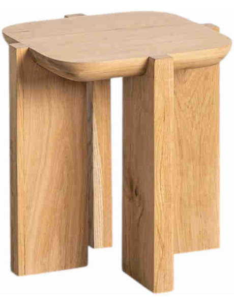 Bout de canapé japandi chêne naturel 40x40x45 cm Tusai Ixia - 1