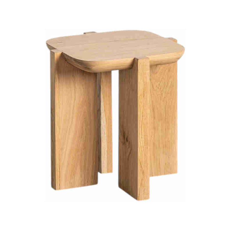 Bout de canapé japandi chêne naturel 40x40x45 cm Tusai Ixia - 1
