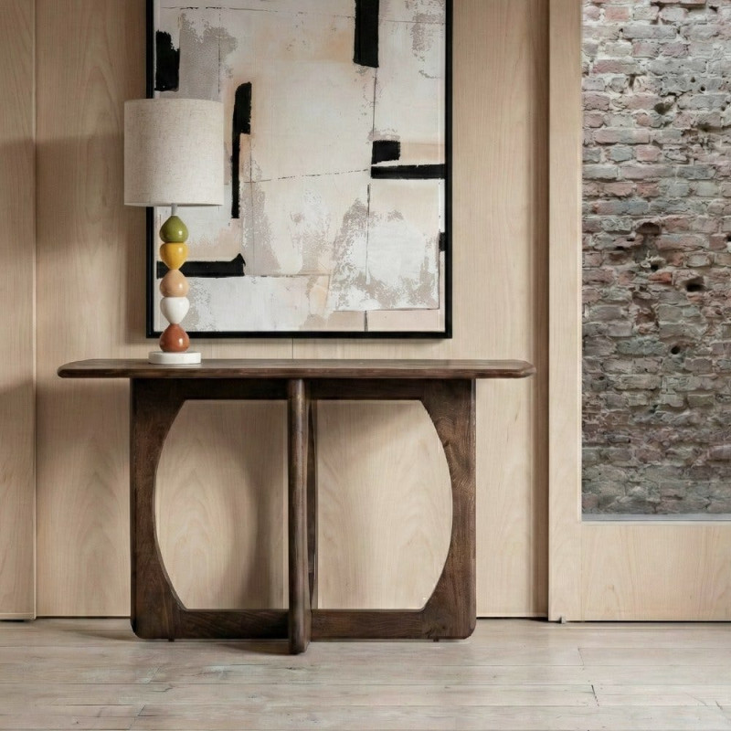 Console d’entrée organique manguier brun chocolat 130x40x75 cm Taben Ixia - 2