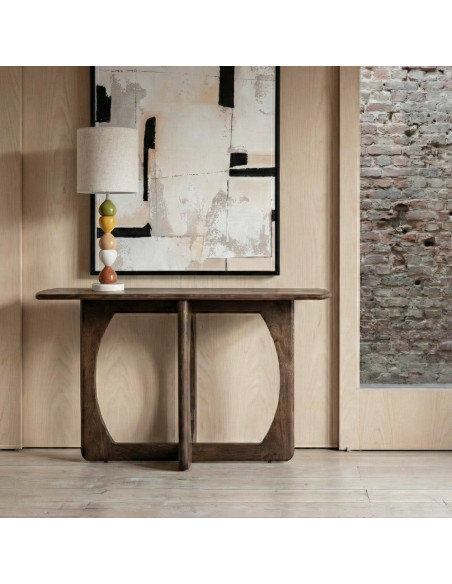 Console d’entrée organique manguier brun chocolat 130x40x75 cm Taben Ixia - 2