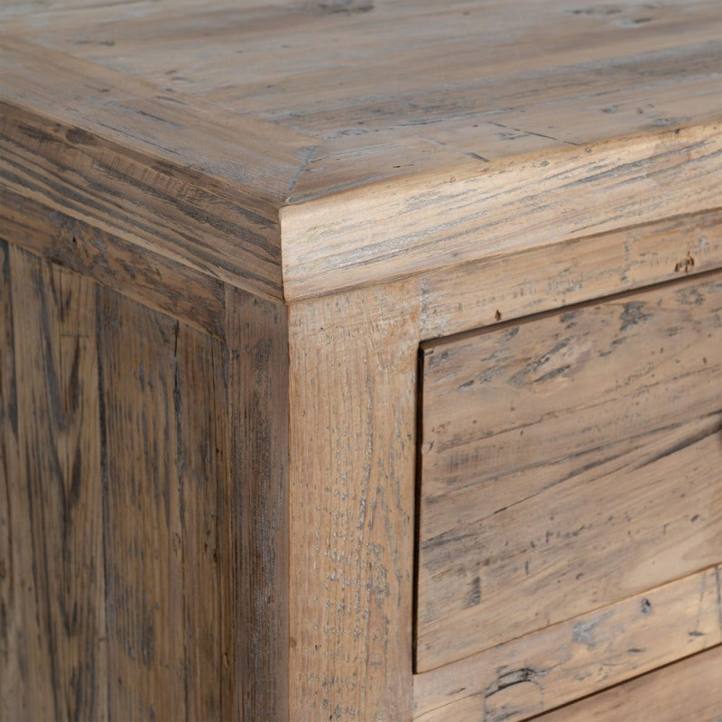 Buffet en pin recyclé naturel 4 portes 4 tiroirs 180x42x88 cm Taben Ixia - 7