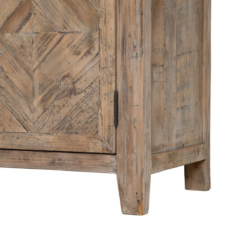 Buffet en pin recyclé naturel 4 portes 4 tiroirs 180x42x88 cm Taben Ixia - 10