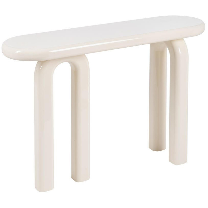 Console d’entrée design crème MDF laqué 120x35x80 cm Pilae Ixia - 1