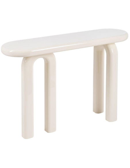 Console d’entrée design crème MDF laqué 120x35x80 cm Pilae Ixia - 1