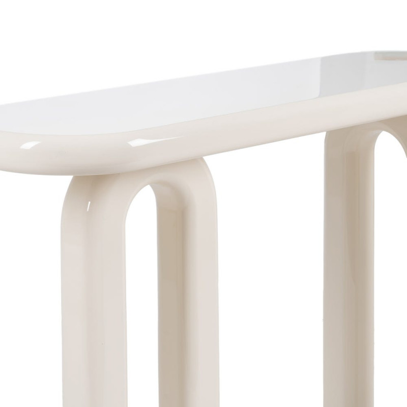 Console d’entrée design crème MDF laqué 120x35x80 cm Pilae Ixia - 4