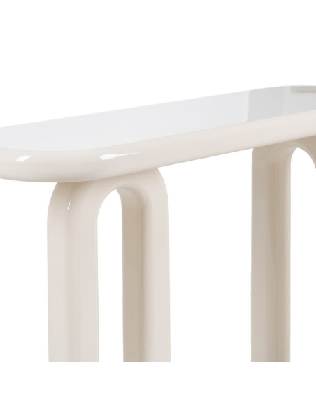 Console d’entrée design crème MDF laqué 120x35x80 cm Pilae Ixia - 4