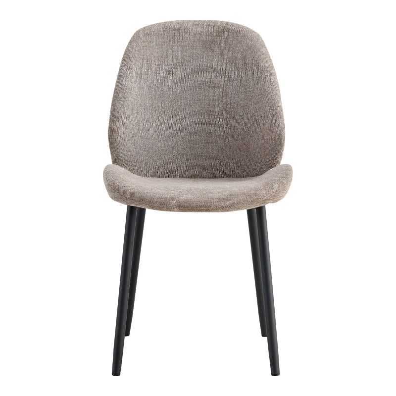 Lot de 2 chaises salle à manger en tissu grège 47x59,5x91 cm Monte Carlo House Nordic - 2