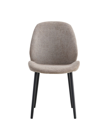 Lot de 2 chaises salle à manger en tissu grège 47x59,5x91 cm Monte Carlo House Nordic - 2