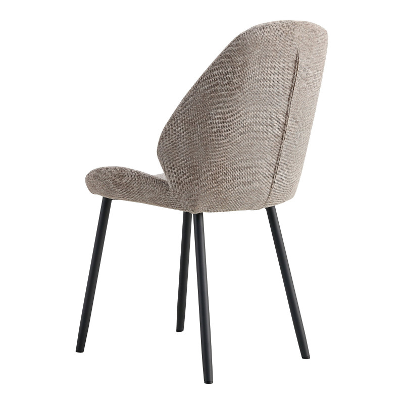 Lot de 2 chaises salle à manger en tissu grège 47x59,5x91 cm Monte Carlo House Nordic - 3