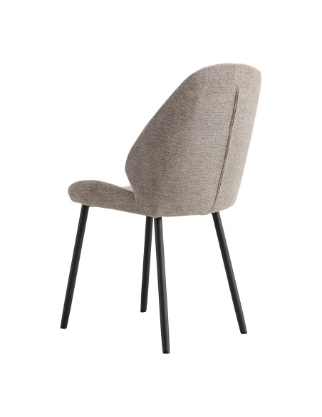 Lot de 2 chaises salle à manger en tissu grège 47x59,5x91 cm Monte Carlo House Nordic - 3