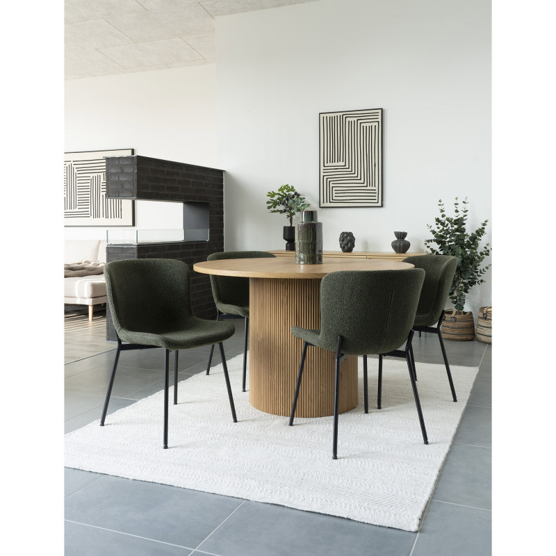 Lot de 2 chaises salle à manger bouclé vert foncé 48x59x83 cm Maceda House Nordic - 2