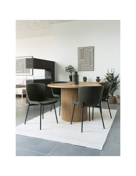 Lot de 2 chaises salle à manger bouclé vert foncé 48x59x83 cm Maceda House Nordic - 2