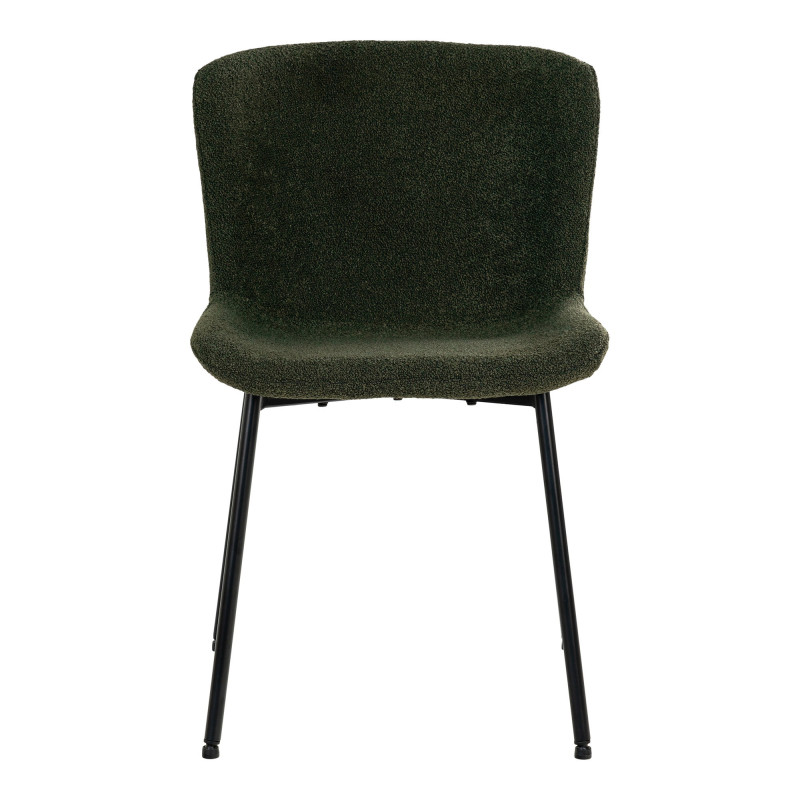 Lot de 2 chaises salle à manger bouclé vert foncé 48x59x83 cm Maceda House Nordic - 3