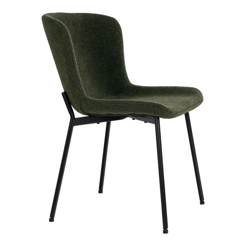 Lot de 2 chaises salle à manger bouclé vert foncé 48x59x83 cm Maceda House Nordic - 4