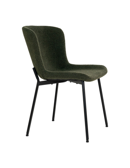Lot de 2 chaises salle à manger bouclé vert foncé 48x59x83 cm Maceda House Nordic - 4