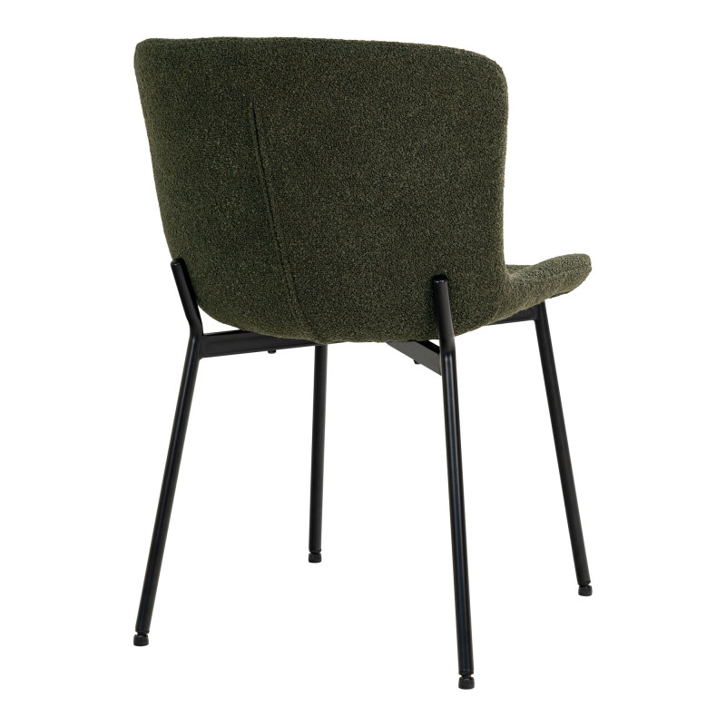 Lot de 2 chaises salle à manger bouclé vert foncé 48x59x83 cm Maceda House Nordic - 5