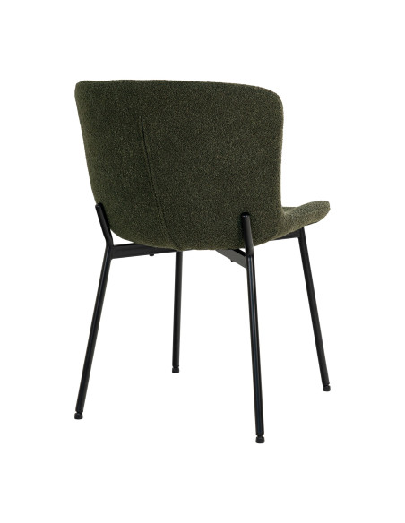 Lot de 2 chaises salle à manger bouclé vert foncé 48x59x83 cm Maceda House Nordic - 5