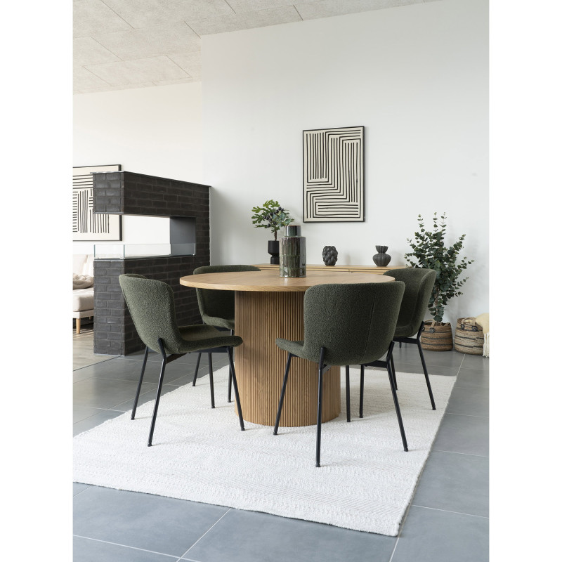 Lot de 2 chaises salle à manger bouclé vert foncé 48x59x83 cm Maceda House Nordic - 7