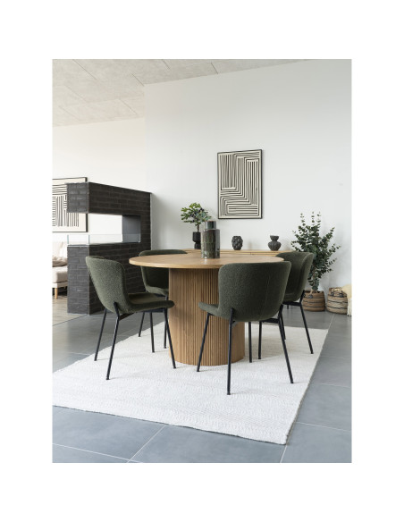 Lot de 2 chaises salle à manger bouclé vert foncé 48x59x83 cm Maceda House Nordic - 7
