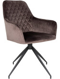 Fauteuil de salle à manger pivotant taupe en velours 56x62x89 cm Harbo