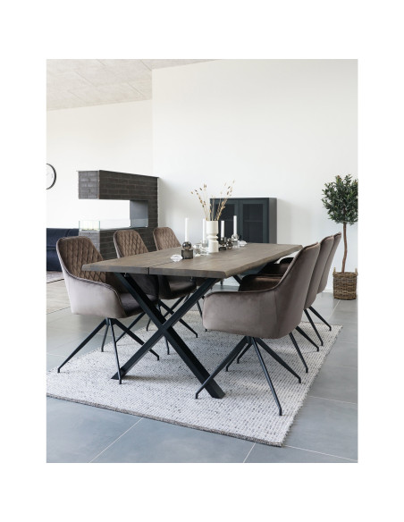 Fauteuil de salle à manger pivotant taupe en velours 56x62x89 cm Harbo House Nordic - 2