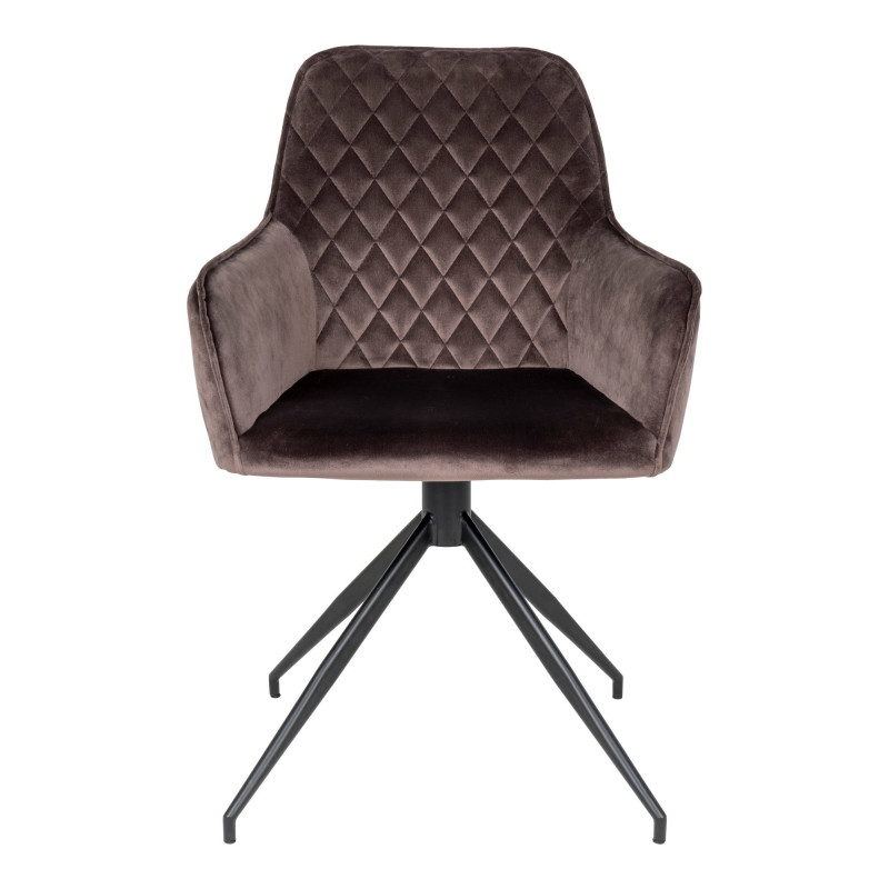 Fauteuil de salle à manger pivotant taupe en velours 56x62x89 cm Harbo House Nordic - 3