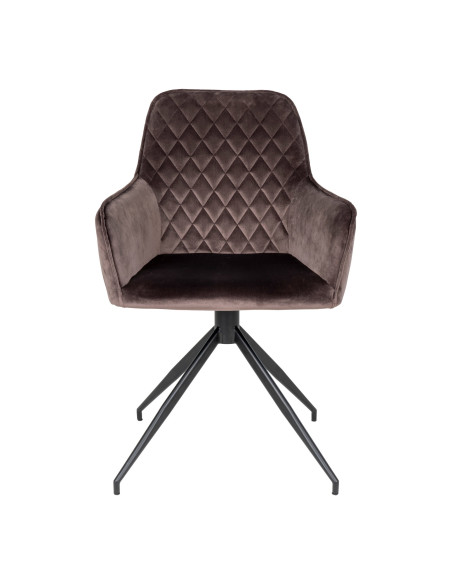 Fauteuil de salle à manger pivotant taupe en velours 56x62x89 cm Harbo House Nordic - 3