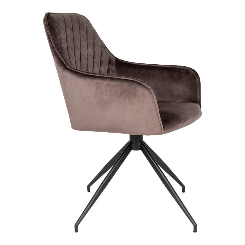 Fauteuil de salle à manger pivotant taupe en velours 56x62x89 cm Harbo House Nordic - 4