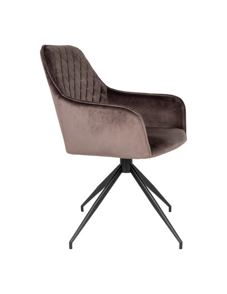 Fauteuil de salle à manger pivotant taupe en velours 56x62x89 cm Harbo House Nordic - 4