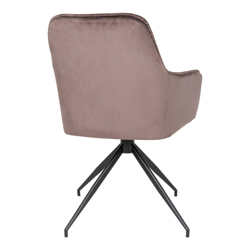 Fauteuil de salle à manger pivotant taupe en velours 56x62x89 cm Harbo House Nordic - 5
