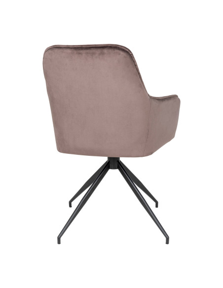 Fauteuil de salle à manger pivotant taupe en velours 56x62x89 cm Harbo House Nordic - 5