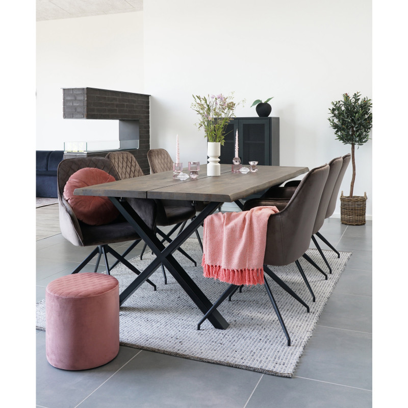 Fauteuil de salle à manger pivotant taupe en velours 56x62x89 cm Harbo House Nordic - 8