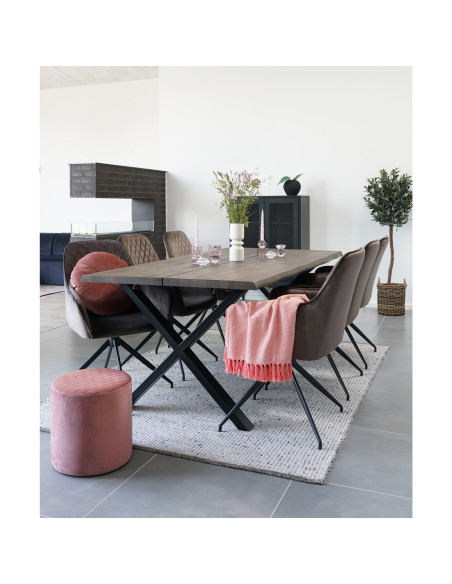 Fauteuil de salle à manger pivotant taupe en velours 56x62x89 cm Harbo House Nordic - 8