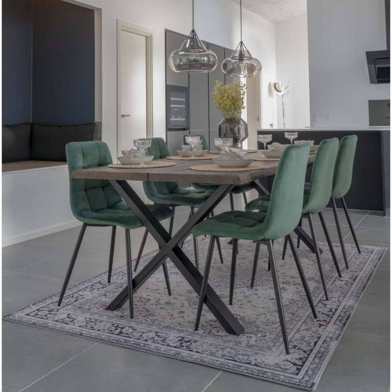 Lot de 2 chaises de salle à manger velours vert bouteille 44x55x86 cm Middelfart House Nordic - 2