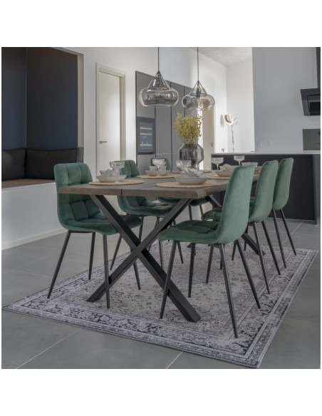 Lot de 2 chaises de salle à manger velours vert bouteille 44x55x86 cm Middelfart House Nordic - 2