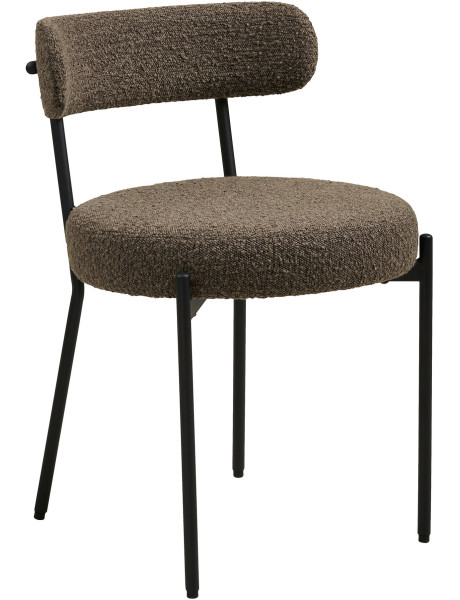 Lot de 2 chaises bouclette marron scandinaves 49x57x72,5 cm Badalona House Nordic - 1