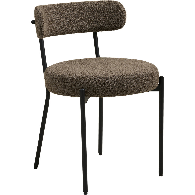 Lot de 2 chaises bouclette marron scandinaves 49x57x72,5 cm Badalona House Nordic - 1