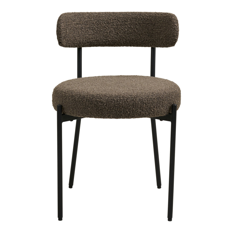 Lot de 2 chaises bouclette marron scandinaves 49x57x72,5 cm Badalona House Nordic - 3