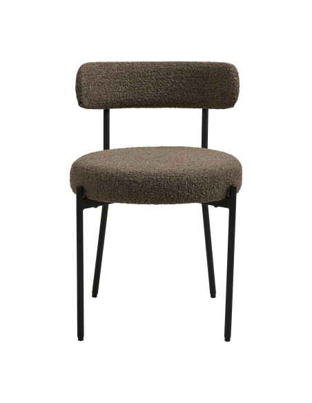 Lot de 2 chaises bouclette marron scandinaves 49x57x72,5 cm Badalona House Nordic - 3