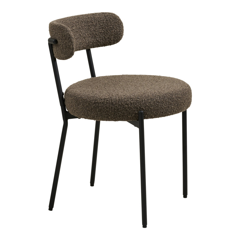 Lot de 2 chaises bouclette marron scandinaves 49x57x72,5 cm Badalona House Nordic - 4