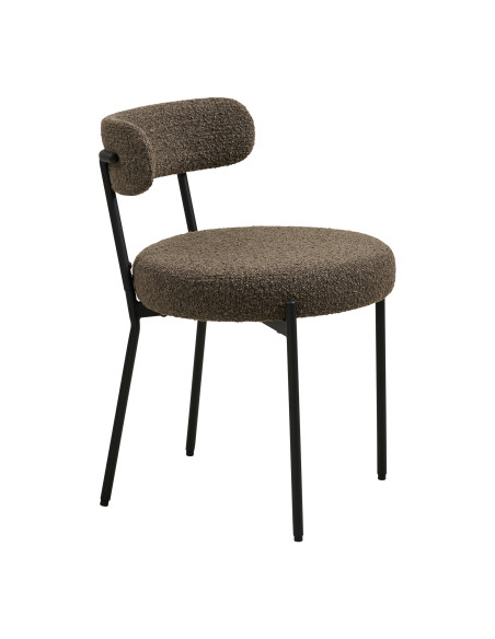 Lot de 2 chaises bouclette marron scandinaves 49x57x72,5 cm Badalona House Nordic - 4