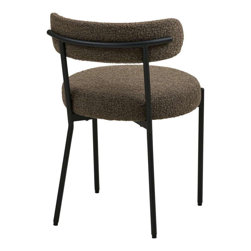 Lot de 2 chaises bouclette marron scandinaves 49x57x72,5 cm Badalona House Nordic - 5