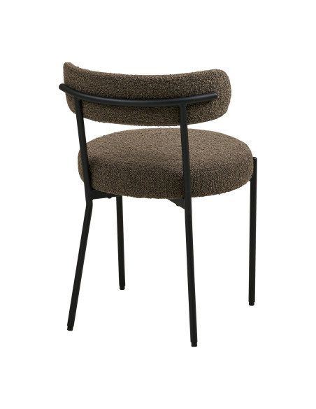 Lot de 2 chaises bouclette marron scandinaves 49x57x72,5 cm Badalona House Nordic - 5