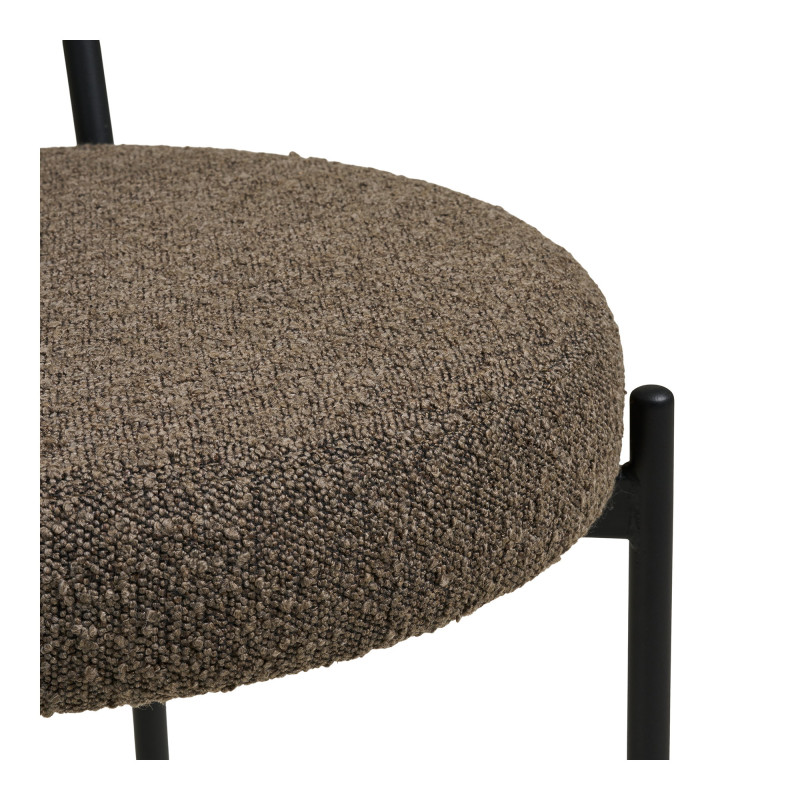 Lot de 2 chaises bouclette marron scandinaves 49x57x72,5 cm Badalona House Nordic - 6